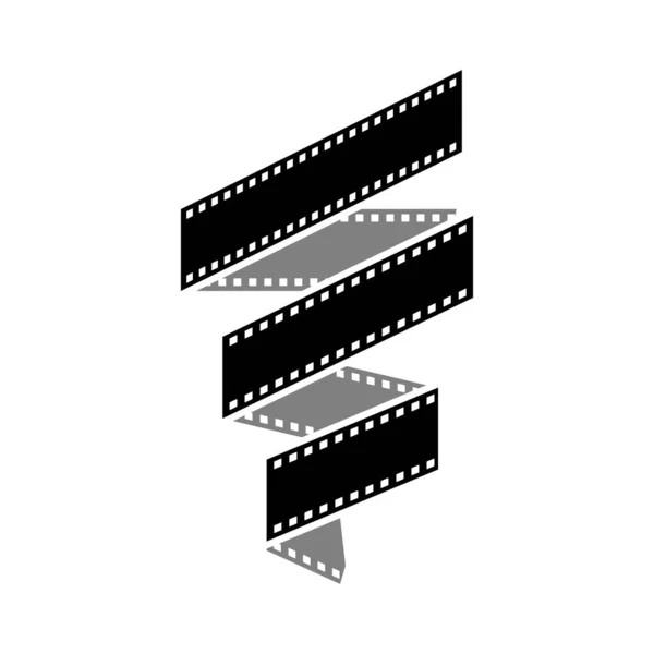 Curved Film Strip Element Cinema Design Movie Video Symbol — Stock Vector