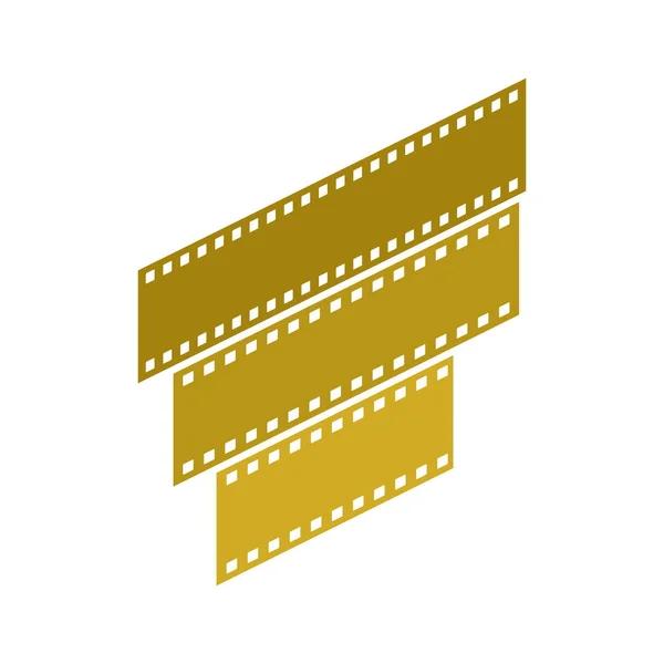 Tira Película Curvada Elemento Para Diseño Del Cine Símbolo Película — Archivo Imágenes Vectoriales