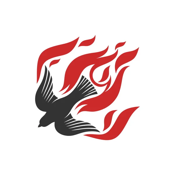 Christian Illustration Church Logo Dove Flame Fire Symbols God Holy — 스톡 벡터