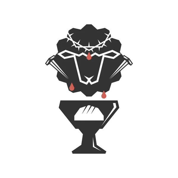 Christelijke Illustratie Kerk Logo Het Lam Van God Dat Zonde — Stockvector