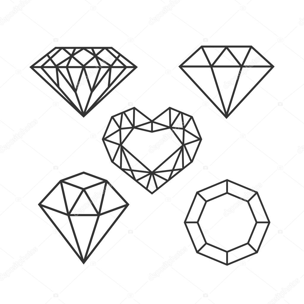 Christian illustration. Church logo. Set of vector diamonds.