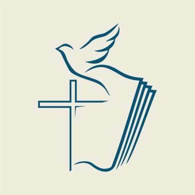 Holy spirit, cross, dove, Bible clipart