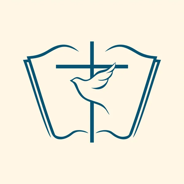 Esprit Saint, croix, colombe, Bible — Image vectorielle