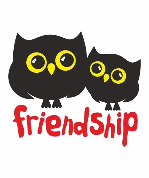 Owls. Friendship — Stock Vector