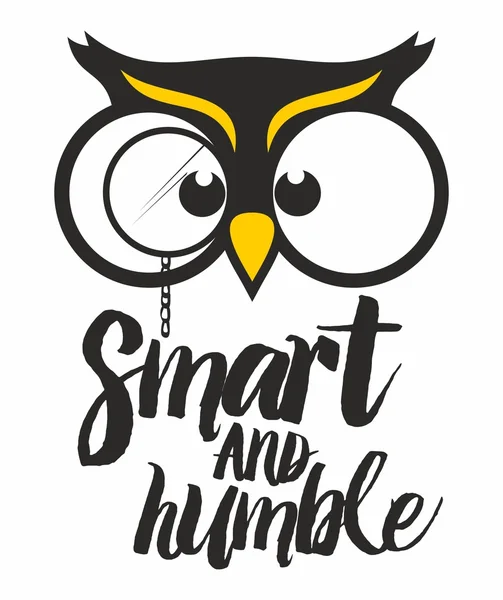 Owl. Smart and humble — Stock Vector