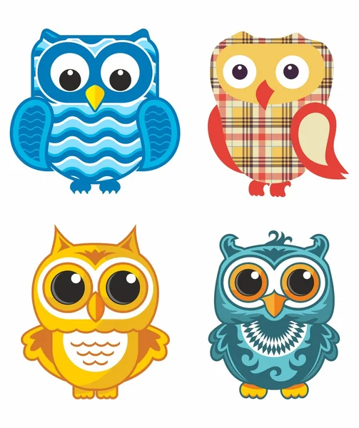 Set owls — Stock Vector