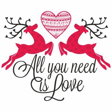 Deer, all you need is love clipart