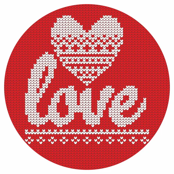 Breien. Kerst vector achtergrond. Liefde, hart. — Stockvector