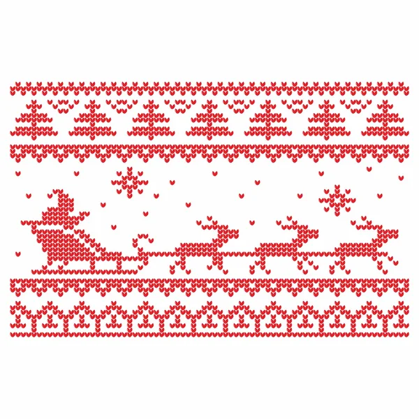 В'язання. Різдвяний векторний фон. Олені та сніг . — стоковий вектор