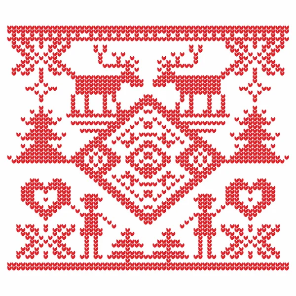 Stricken. Weihnachten Vektor Hintergrund. Hirsche und Schnee. — Stockvektor