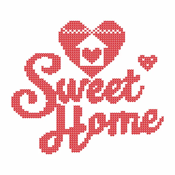 Breien. Kerst vector achtergrond. Sweet home — Stockvector