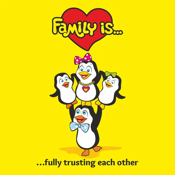 Rodina tučňáků. Rodina je ... — Stockový vektor