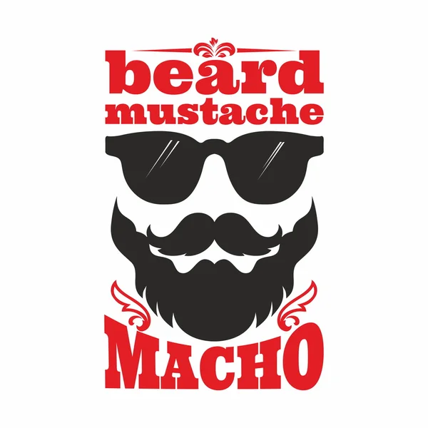 Mustahe. Barba, bigote, macho . — Archivo Imágenes Vectoriales