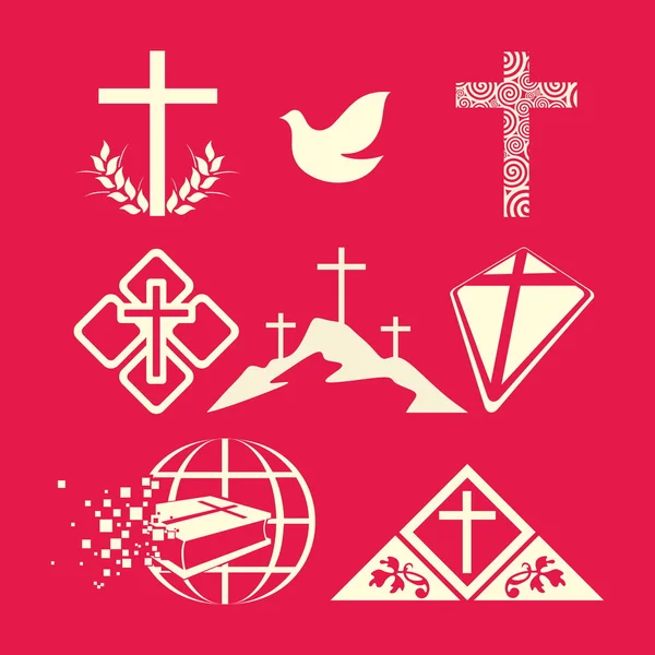 Набор церковного логотипа — стоковый вектор
