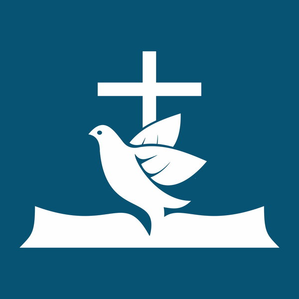 Открытая Библия, голубь, крест, святой дух, Библия, страницы
