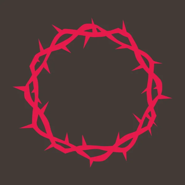 Crown of thorns in red — Stock Vector