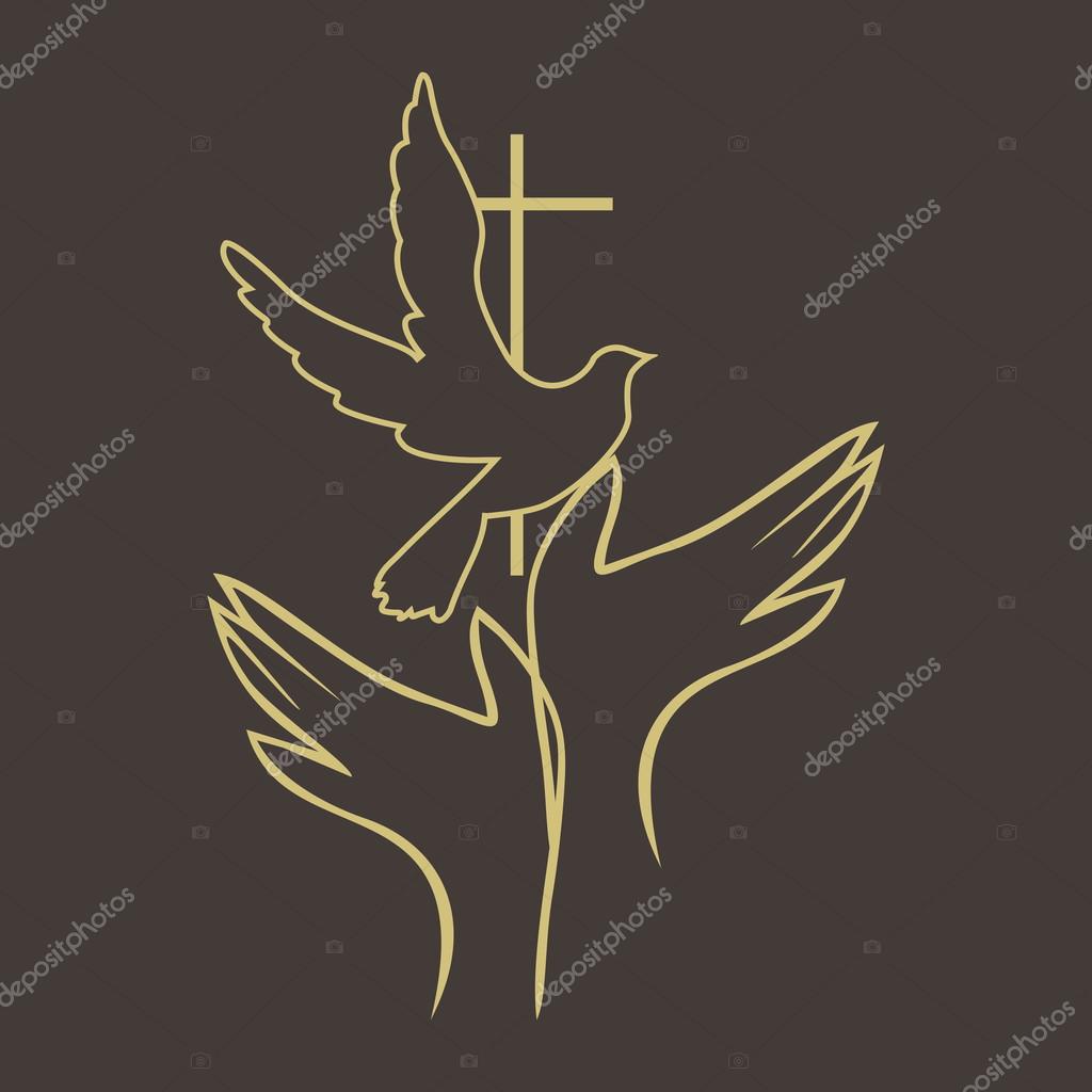 Manos, paloma, espíritu santo, cruz, icono Vector de stock #86616404 de  ©biblebox, image size:1024x1024