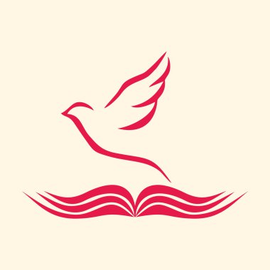 Kilise logosunu görmeniz gerekir. Güvercin ve açık İncil