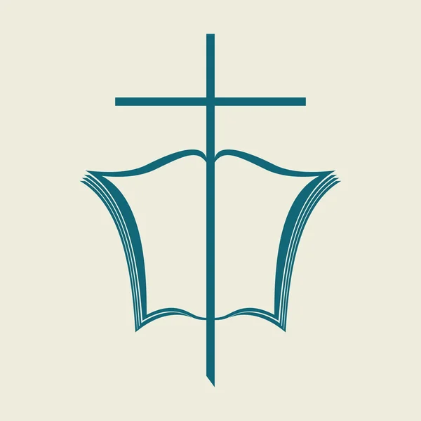 Kreuz und Bibel — Stockvektor