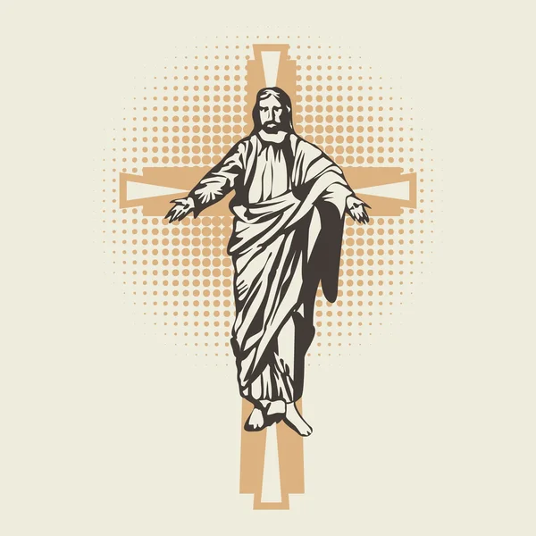 Icône de Jésus sur la croix — Image vectorielle