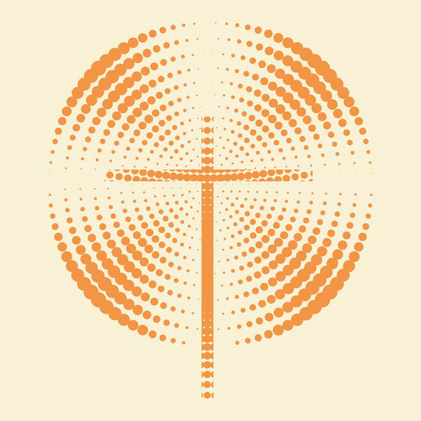 Крест и излучающие точки
