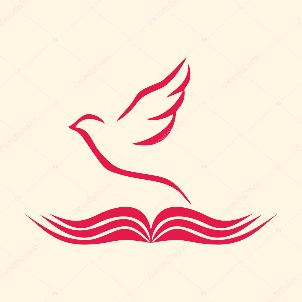 Church logo. Dove and open bible