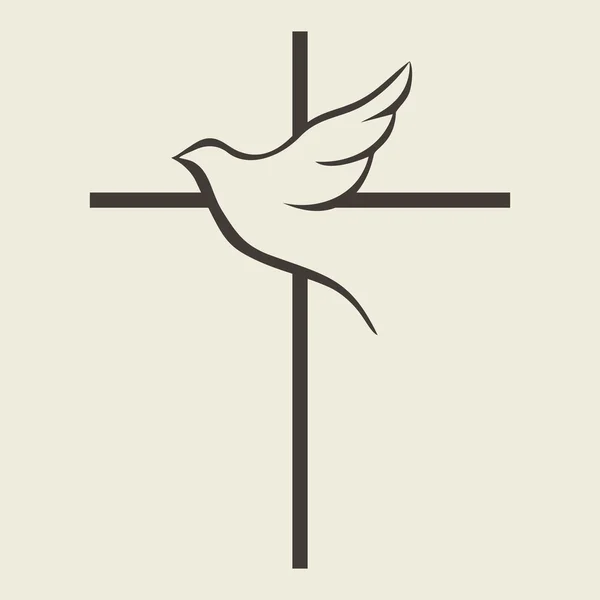 Taube und Kreuz — Stockvektor