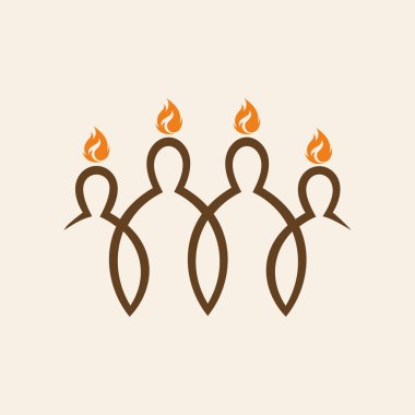 Kilise logosunu görmeniz gerekir. Alevler kişi, Pentecost üzerinde