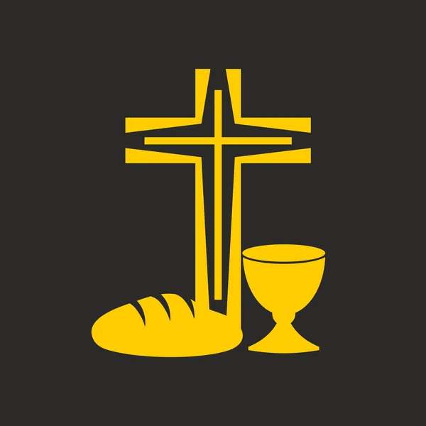 Kerk logo. Communie pictogram — Stockvector