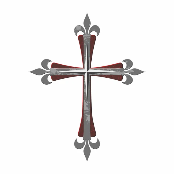 Cruz cristiana, vendimia, arte — Vector de stock