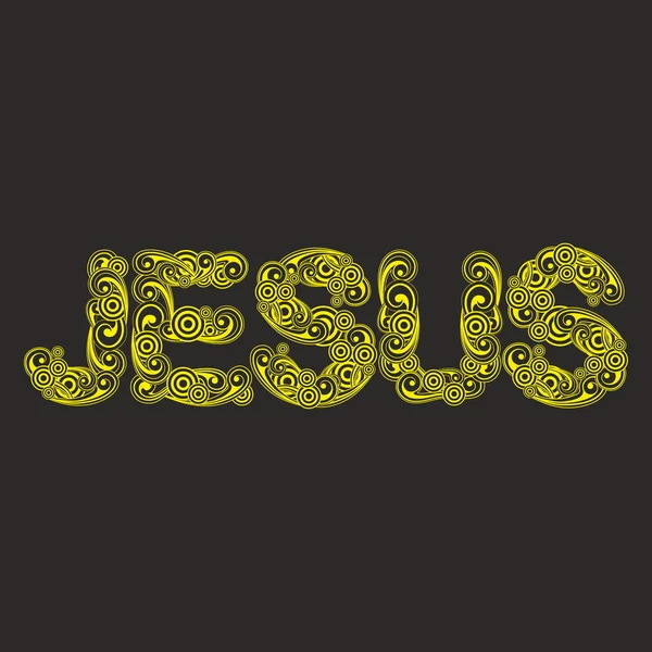 Jesus word, lettering art — Stock Vector