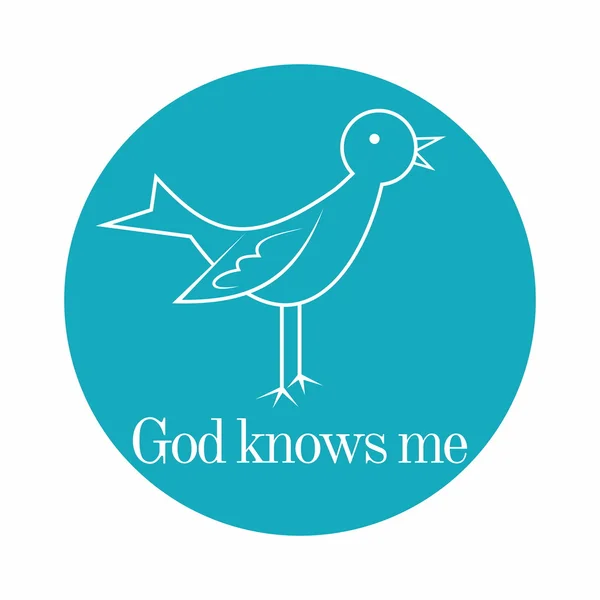 Bird. God knows me. — Stock Vector