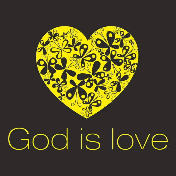 Heart. God is love. — Stock Vector