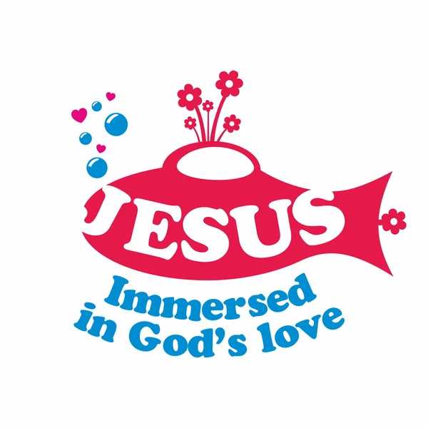 Jezus. Ondergedompeld in God's liefde — Stockvector