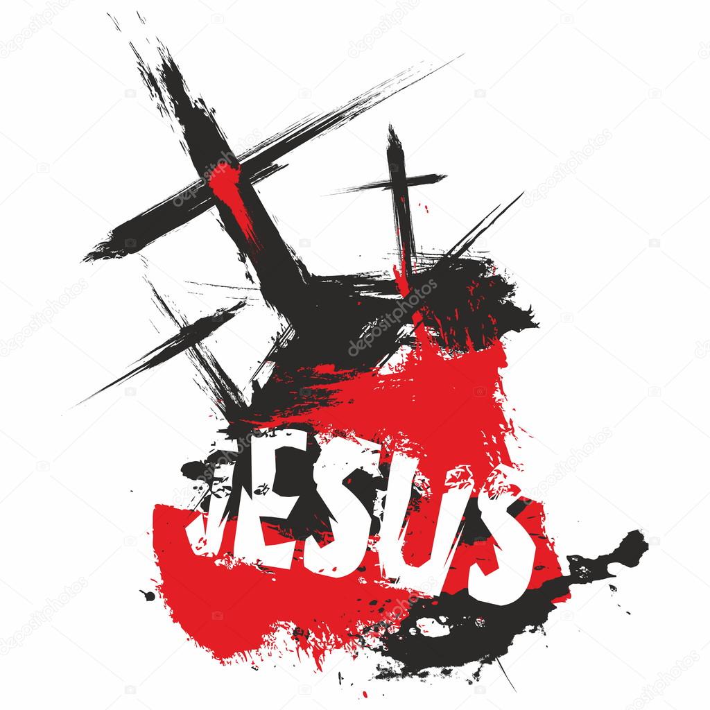 Three crosses. Jesus. Illustration.