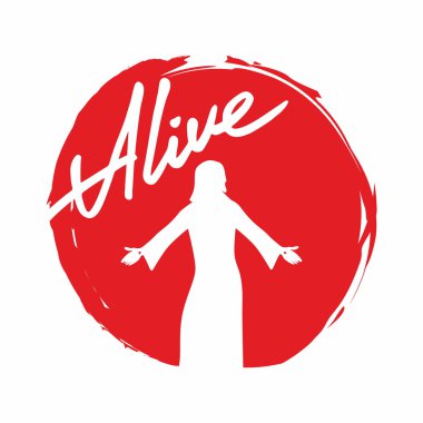 Alive, İsa, siluet, kelimeler, komut dosyası, yazı, Paskalya
