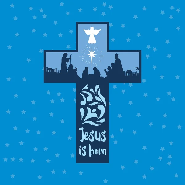 Ο Ιησούς γεννιέται σταυρό — Διανυσματικό Αρχείο