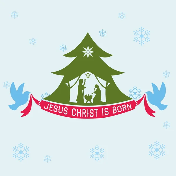 Joyeux Noël. Jésus-Christ est né — Image vectorielle