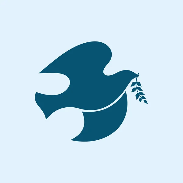 Dove pictogram, olive branch — Stockvector