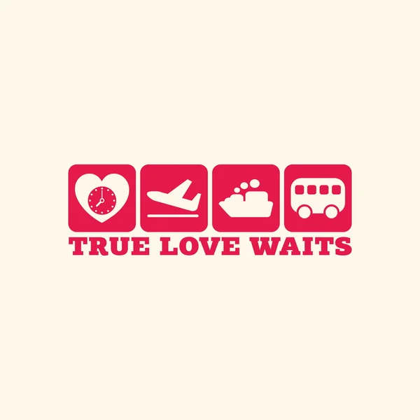 True love waits. Icons. — Stock Vector