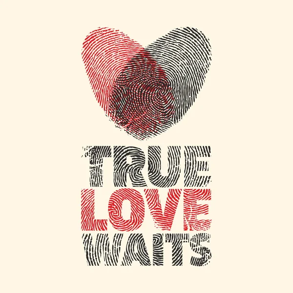 True love waits. Heart. — Stock Vector