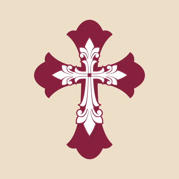 Cruce decorativă, creștină — Vector de stoc