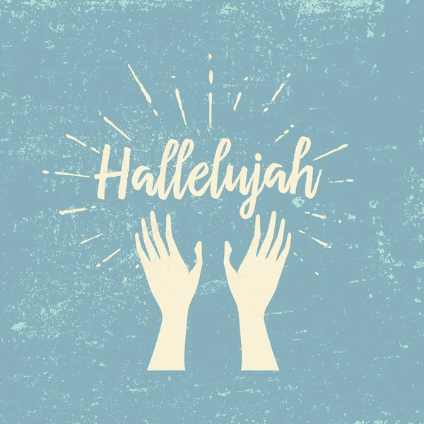 Hallelujah and raised hands — Stock Vector