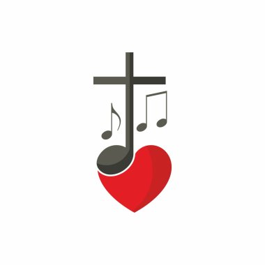Music notes and heart clipart