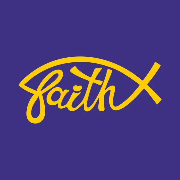 Ψάρια ο Ιησούς με την λέξη πίστη — Διανυσματικό Αρχείο