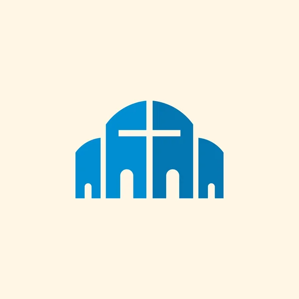 Ícone de igreja e cruz — Vetor de Stock