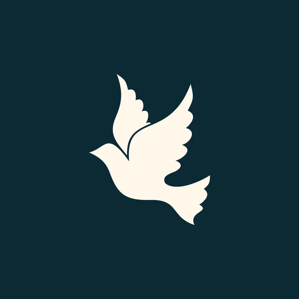 Icono de paloma. Paloma línea de dibujo, Espíritu Santo — Vector de stock