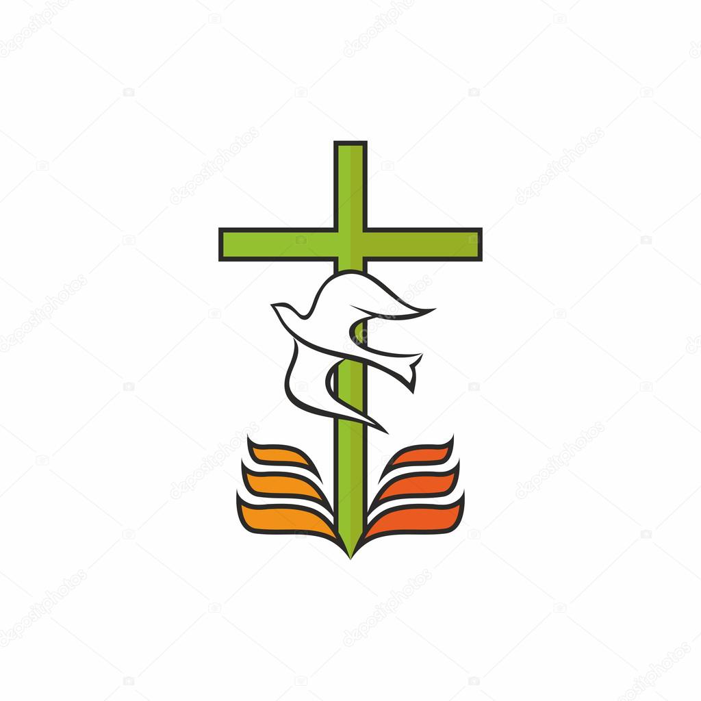 Cross, dove, Bible, missions, icon