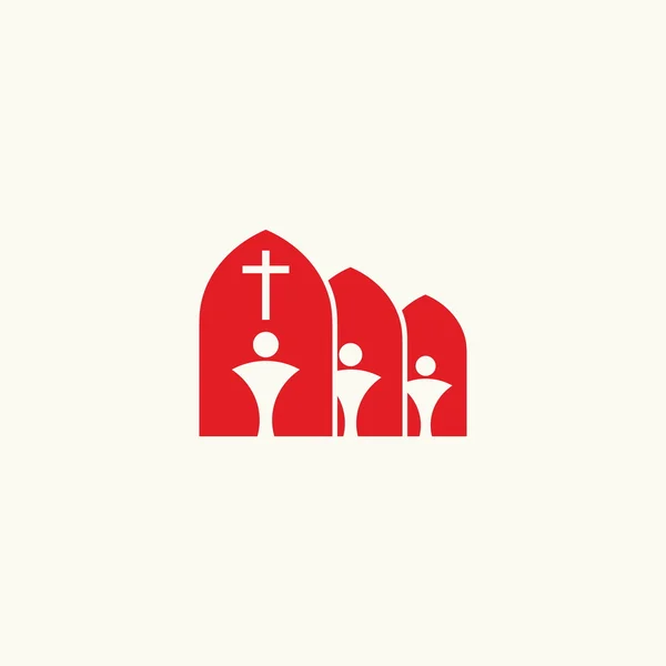 教会のロゴ。キリストのメンバーシップ — ストックベクタ