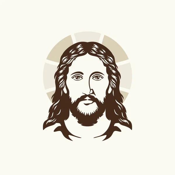 Gezicht van Jezus Christus — Stockvector